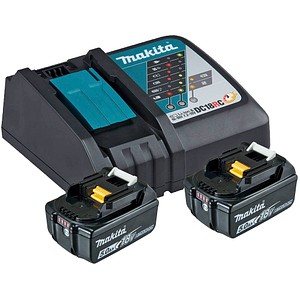 Image makita Werkzeugakkus mit Schnellladegerät Power Source Kit Lithium-Ionen 2x 5,0 Ah