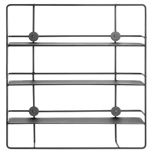 Image HAKU Möbel Wandregal schwarz 53,0 x 14,0 x 56,0 cm