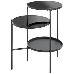 Image HAKU Möbel Beistelltisch Glas schwarz 56,0 x 39,0 x 71,0 cm