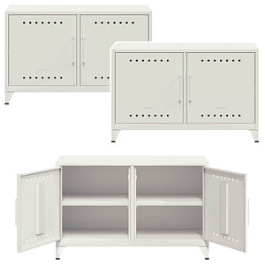 Image AKTION: BISLEY Sideboards Fern Cabby, FERCAB696P3 verkehrsweiß 4 Fachböden 114,0 x 40,0 x 72,5 cm
