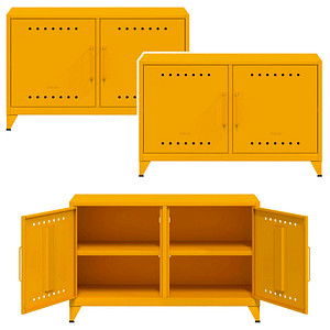 Image AKTION: BISLEY Sideboards Fern Cabby, FERCAB642P3 gelb 4 Fachböden 114,0 x 40,0 x 72,5 cm