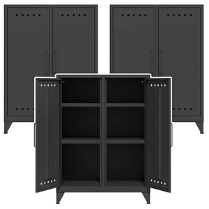 Image AKTION: BISLEY Sideboards Fern Middle, FERMID634P3 anthrazitgrau 6 Fachböden 80,0 x 40,0 x 110,0 cm