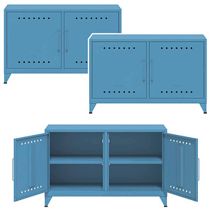 Image AKTION: BISLEY Sideboards Fern Cabby, FERCAB605P3 blau 4 Fachböden 114,0 x 40,0 x 72,5 cm