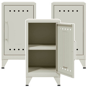 Image AKTION: 3 BISLEY Stahlschränke Fern Mini FERMINLH696P3 verkehrsweiß 38,0 x 40,0 x 72,5 cm, aufgebaut