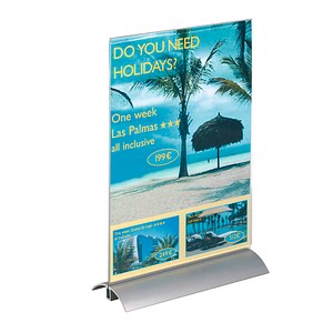 Image DURABLE Tischaufsteller PRESENTER, DIN A4, transparent aus hochwertigem Alumini