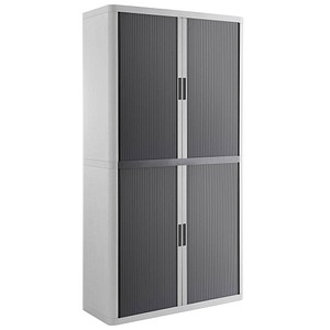 Image PAPERFLOW Rollladenschrank weiß, anthrazit ohne Fachböden 110,0 x 41,5 x 204,0 cm