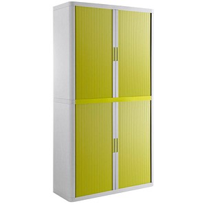 Image PAPERFLOW Rollladenschrank weiß, grün ohne Fachböden 110,0 x 41,5 x 204,0 cm