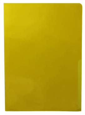 Image Sichthüllen / Aktenhüllen / Dokumentenhüllen A4, 160my, aus PP, mit Daumenaussparung, oben und seitlich offen, Farbe: transparent gelb glatt - 100 Stück