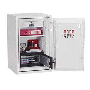 Image phoenix Tresor Data Combi mit Feuerschutz signalweiß 52,0 x 52,0 x 82,0 cm