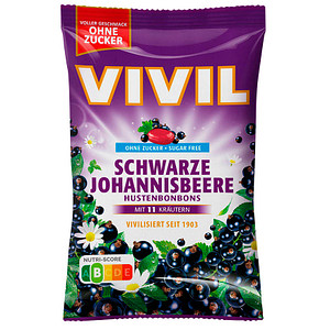 Image VIVIL® Schwarze Johannisbeere ohne Zucker Bonbons 120,0 g