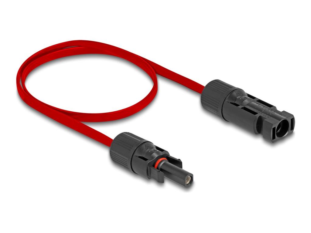 Image DELOCK DL4 Solar Flachbandkabel Stecker zu Buchse 60cm rot