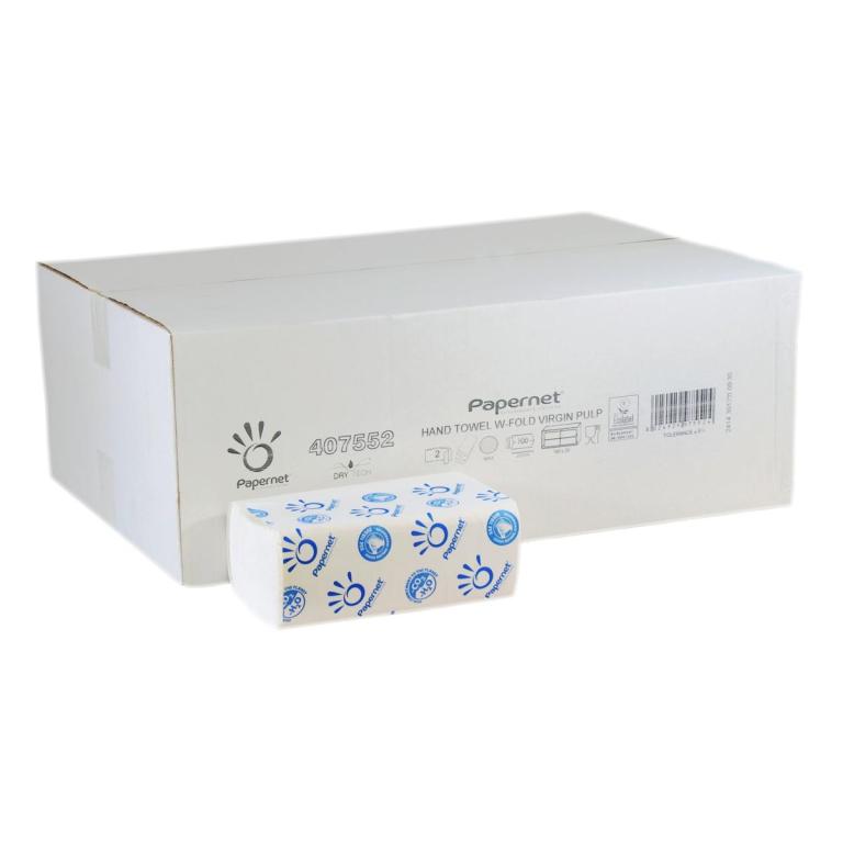 Image >>Artikel momentan nicht lieferbar>>Artikel ||15043|| verwenden Papierhandtücher 2-lagig, hochweiß, 20,3 x 32 cm, W-Falz TAD | 2000 Blatt/Karton 