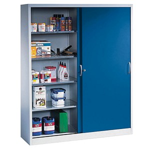 Image CP Stahlschrank 2149-00 lichtgrau, enzianblau 160,0 x 40,0 x 195,0 cm