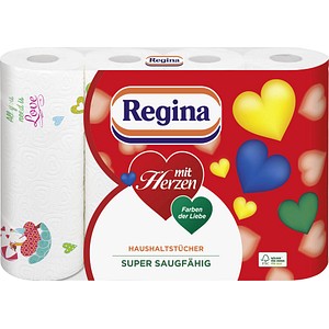 Image Regina Küchenrollen mit Herzen 3-lagig, 4 Rollen