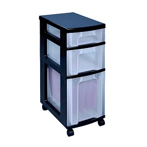 Image Really Useful Box Aufbewahrungsbox transparent, schwarz 30,0 x 42,0 x 69,0 cm