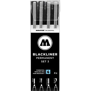 Image MOLOTOW BLACKLINER SET 3 Fineliner-Set schwarz 4 St.