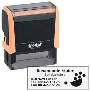 Image trodat Textstempel, individualisierbar printy 4913 selbstfärbend schwarz mit Logo