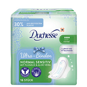 Image Duchesse Binden Ultra Normal Sensitiv Aloe Vera, 16 St.