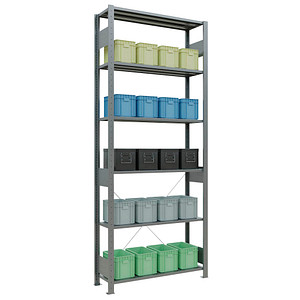 Image SCHULTE Schwerlastregal MULTIplus 150 12731 silber 100,0 x 30,0 x 250,0 cm