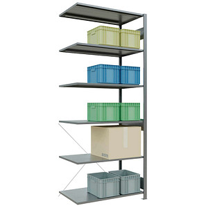 Image SCHULTE Anbau-Schwerlastregal MULTIplus 150 12766 silber 100,0 x 60,0 x 250,0 cm
