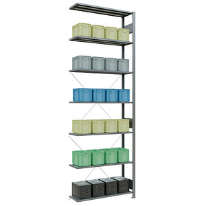 Image SCHULTE Anbau-Schwerlastregal MULTIplus 150 12737 silber 100,0 x 30,0 x 300,0 cm