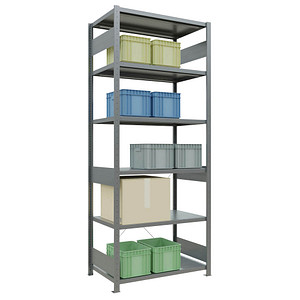 Image SCHULTE Schwerlastregal MULTIplus 250 12961 silber 100,0 x 60,0 x 250,0 cm