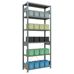 Image SCHULTE Schwerlastregal MULTIplus 250 12941 silber 100,0 x 40,0 x 250,0 cm