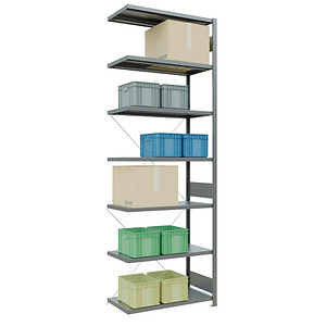 Image SCHULTE Anbau-Schwerlastregal MULTIplus 250 12957 silber 100,0 x 50,0 x 300,0 cm