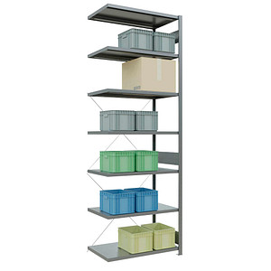 Image SCHULTE Anbau-Schwerlastregal MULTIplus 250 12967 silber 100,0 x 60,0 x 300,0 cm