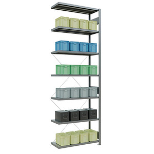 Image SCHULTE Anbau-Schwerlastregal MULTIplus 250 12947 silber 100,0 x 40,0 x 300,0 cm