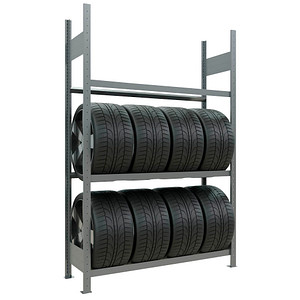 Image SCHULTE Reifenregal 13906 silber 130,0 x 40,0 x 200,0 cm