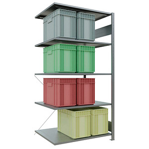 Image SCHULTE Anbau-Schwerlastregal MULTIplus 150 12585 silber 100,0 x 80,0 x 200,0 cm