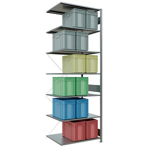 Image SCHULTE Anbau-Schwerlastregal MULTIplus 150 12587 silber 100,0 x 80,0 x 300,0 cm