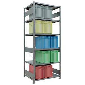 Image SCHULTE Schwerlastregal MULTIplus 250 12981 silber 100,0 x 80,0 x 250,0 cm