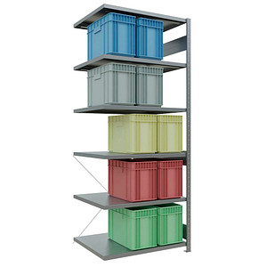 Image SCHULTE Anbau-Schwerlastregal MULTIplus 250 12986 silber 100,0 x 80,0 x 250,0 cm