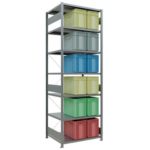 Image SCHULTE Schwerlastregal MULTIplus 250 12982 silber 100,0 x 80,0 x 300,0 cm
