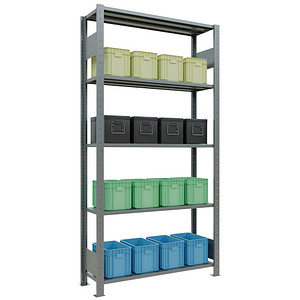 Image SCHULTE Schwerlastregal MULTIplus 150 12730-LR silber 100,0 x 30,0 x 200,0 cm