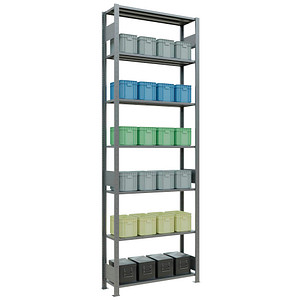 Image SCHULTE Schwerlastregal MULTIplus 150 12732-LR silber 100,0 x 30,0 x 300,0 cm