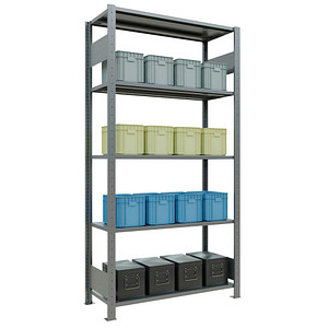 Image SCHULTE Schwerlastregal MULTIplus 150 12740-LR silber 100,0 x 40,0 x 200,0 cm