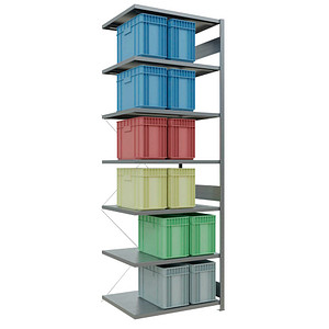 Image SCHULTE Anbau-Schwerlastregal MULTIplus 250 12987 silber 100,0 x 80,0 x 300,0 cm