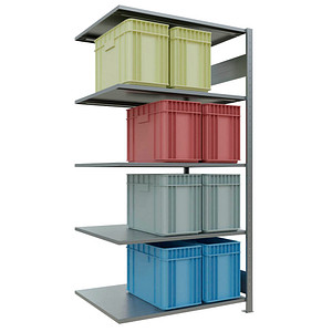 Image SCHULTE Anbau-Schwerlastregal MULTIplus 150 12785-LR silber 100,0 x 80,0 x 200,0 cm