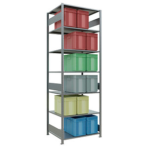Image SCHULTE Schwerlastregal MULTIplus 150 12782-LR silber 100,0 x 80,0 x 300,0 cm