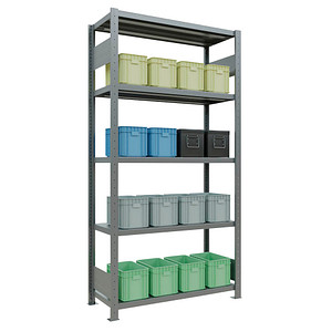 Image SCHULTE Schwerlastregal MULTIplus 250 12940-LR silber 100,0 x 40,0 x 200,0 cm