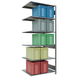 Image SCHULTE Anbau-Schwerlastregal MULTIplus 150 12786-LR silber 100,0 x 80,0 x 250,0 cm
