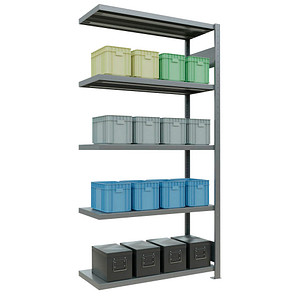 Image SCHULTE Schwerlastregal MULTIplus 250 12945-LR silber 100,0 x 40,0 x 200,0 cm