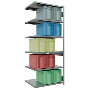 Image SCHULTE Schwerlastregal MULTIplus 250 12986-LR silber 100,0 x 80,0 x 250,0 cm