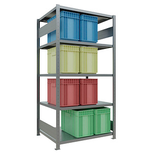Image SCHULTE Schwerlastregal MULTIplus 250 12980-LR silber 100,0 x 80,0 x 200,0 cm