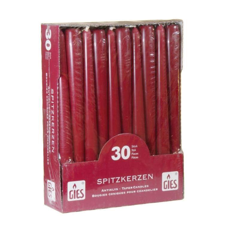 Image Spitzkerzen 250 x 23,5 mm, 30 Stück/Pack | bordeaux Gastroabpackung