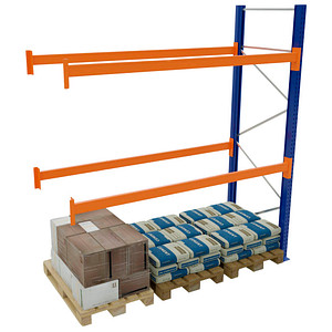 Image SCHULTE Anbau-Schwerlastregal 46827-N orange, blau, silber 278,6 x 110,0 x 300,0 cm