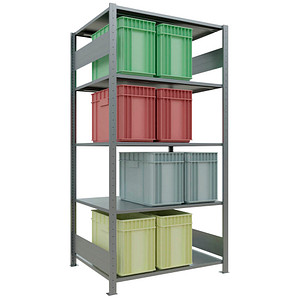 Image SCHULTE Schwerlastregal MULTIplus 150 12780-LR silber 100,0 x 80,0 x 200,0 cm